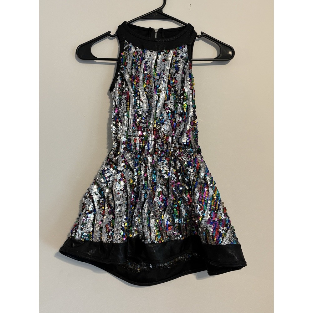 Curtain Call Girls Sequin Dance Romper Child M 8 Taylor Swift Inspired Costume